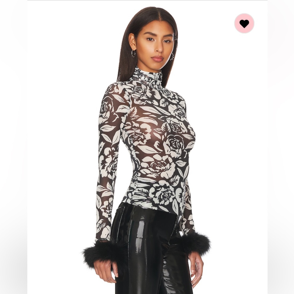 AFRM X Revolve Miki Top Noir Rose M